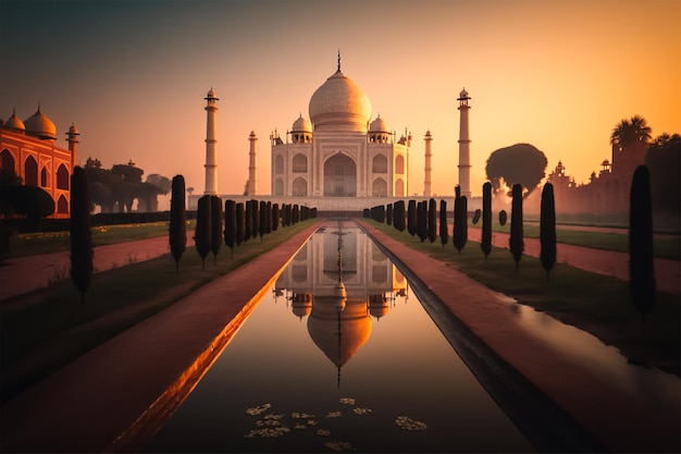 Le taj mahal est un monument célèbre en Inde.