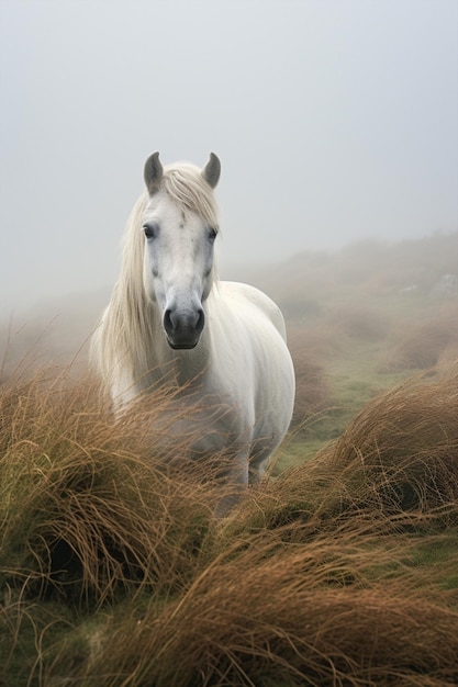 Étalon ferme prairie chevaux extérieur champ crinière pâturage équestre vert brun blanc équidé été portrait animal sauvage nature mammifère beauté herbe