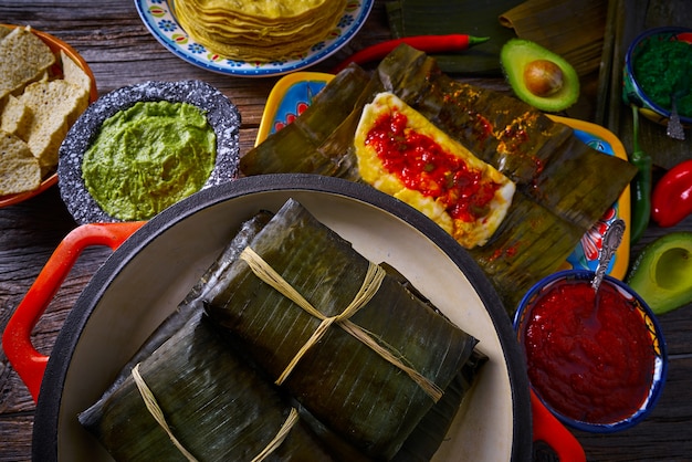 Tamale recette mexicaine avec des feuilles de bananier