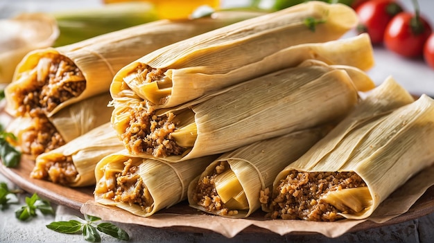 Tamales au maïs et au poulet faits maison