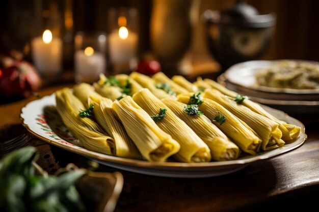 Les tamales au piment vert sont tentants