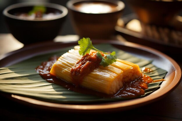 Tamales au ventre de porc brûlant