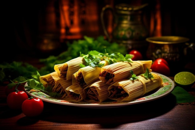 Des tamales de bœuf mexicains délicieux