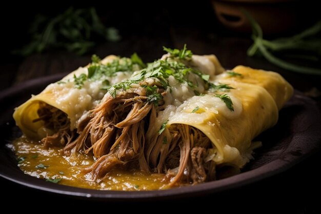 Des tamales de canard à la confiture