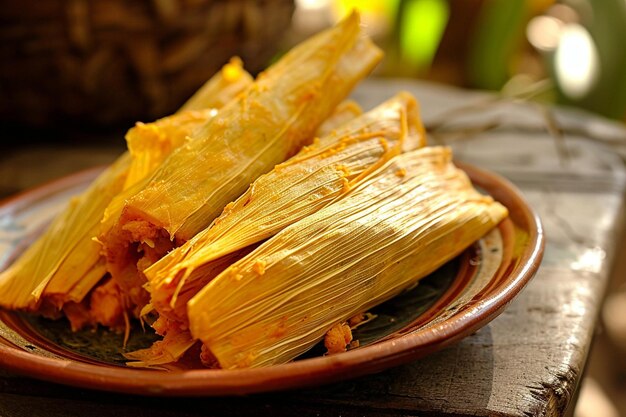 Photo tamales mexicaines à base de feuilles de maïs