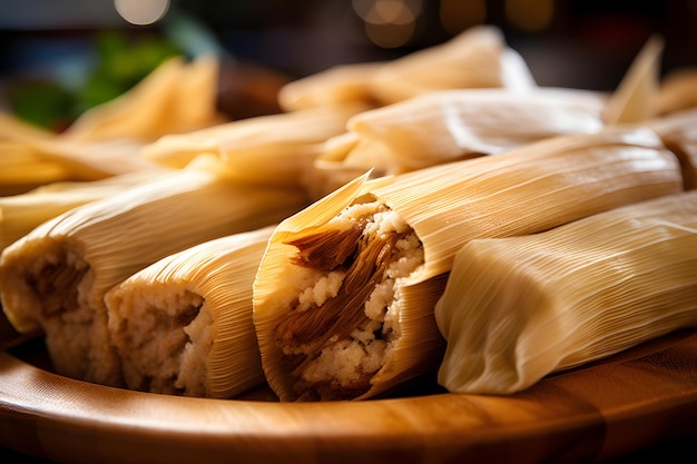 Tamales mexicains authentiques en gros plan