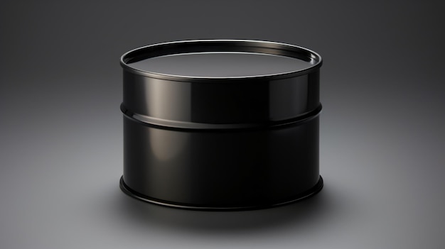Photo un tambour à huile métallique noir d'élégance industrielle élégante sur transparent