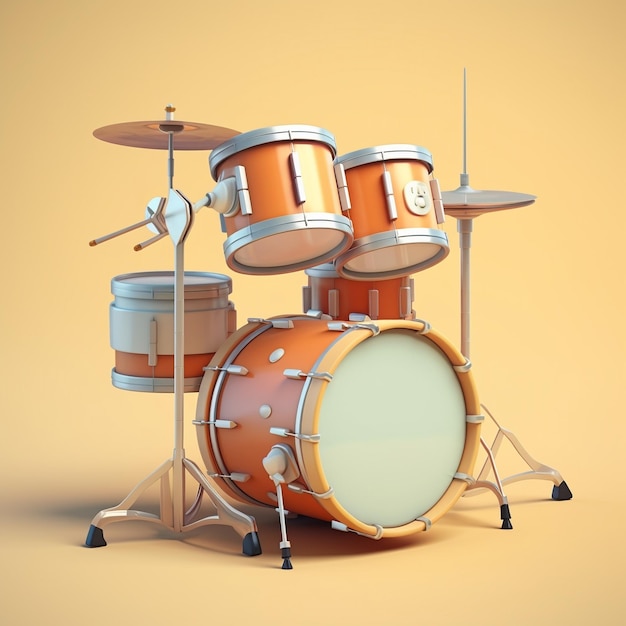 Des tambours de dessins animés en 3D
