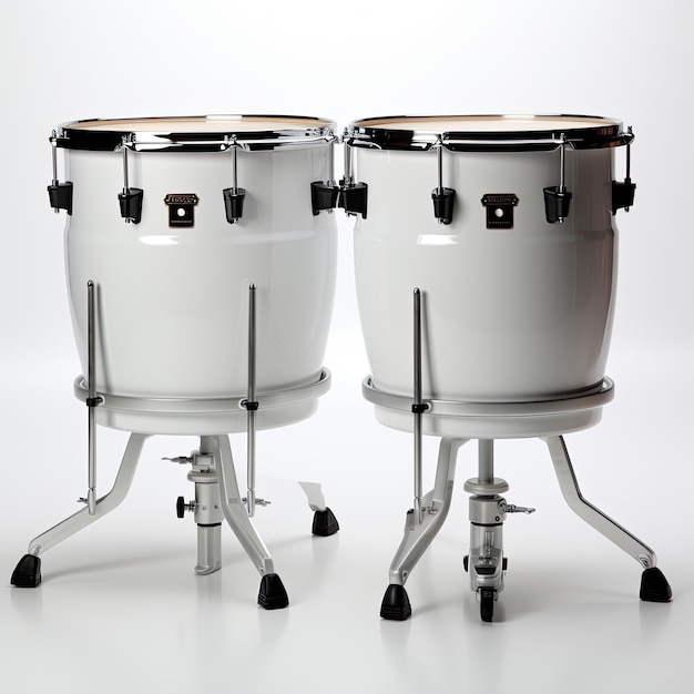 Tambours de timbales blancs propres