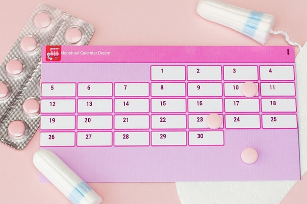 Tampons et tampons avec calendrier