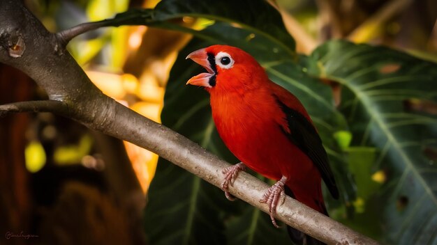 Un tanager écarlate sur une branche