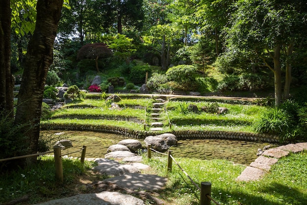 Étang dans un jardin japonais