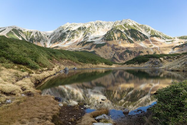 Étang de Mikurigaike et reflet au Japon