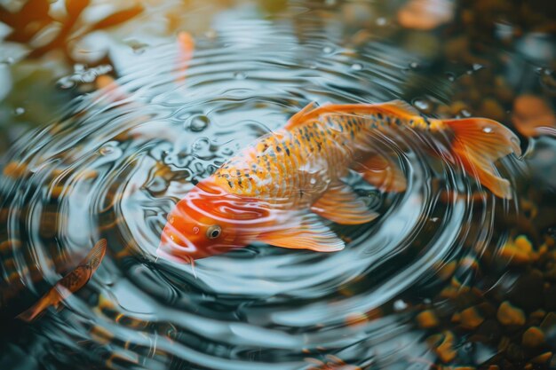 Étang avec poisson sous-marin orange décoratif nishikigoi Aquarium carpe koi japonaise