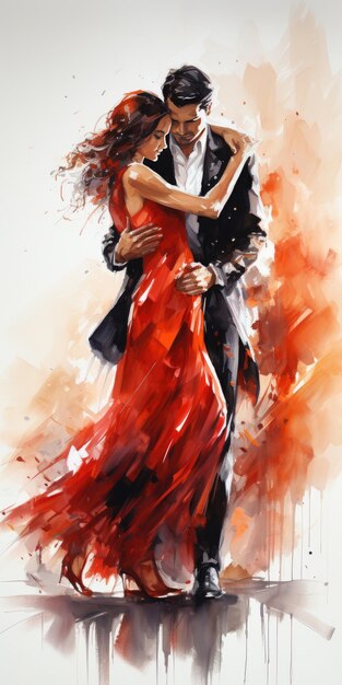 Tango belle danse aquarelle Photo de haute qualité IA générative