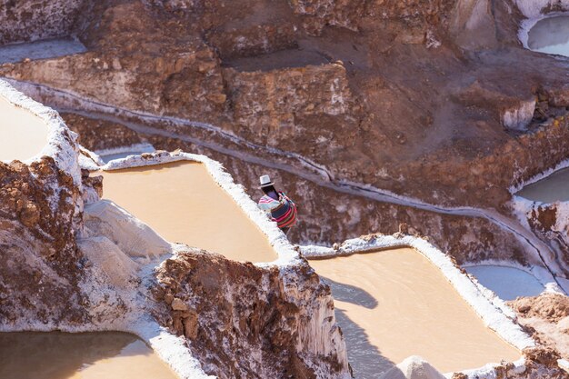 Étangs salés de Maras situés à l'Urubamba, Pérou