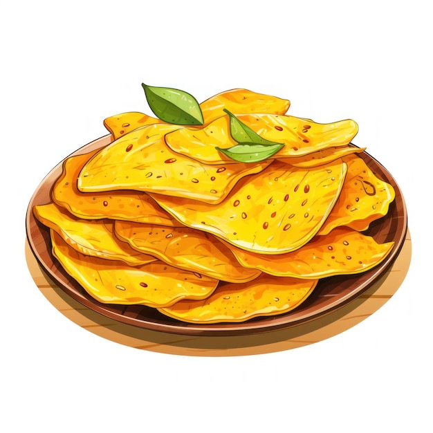 Tangysweet Aam Papad clipart avec des tranches de pulpe de mangue séchée au soleil