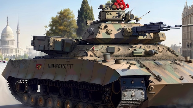 Un tank avec le mot hippostt dessus