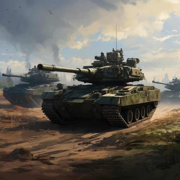 Tank réaliste donc technologie future fiction militaire technologie d'intelligence artificielle générative