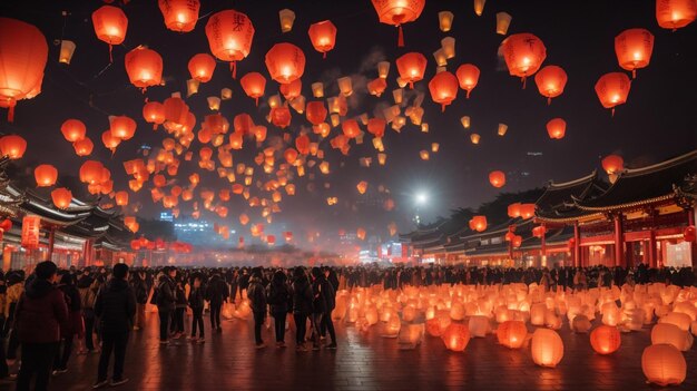 En tant qu'événement principal de la fête des lanternes du ciel de Pingxi en 2014 sur la place de la lanterne du ciel de Shifen le quinzième jour de la feste des lanternes du Nouvel An lunaire le 14 février 2014 à Taipei