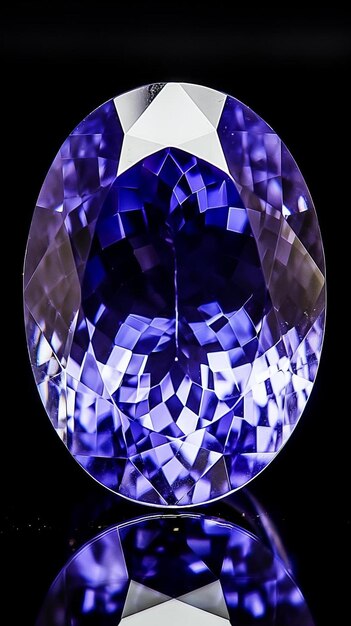 Photo tanzanite de coupe mixte ovale