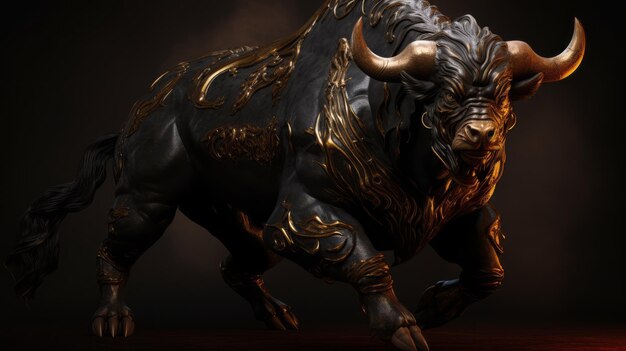 Photo le tao de la guerre 3d buffalo art avec le traçage vray et l'équilibre dynamique