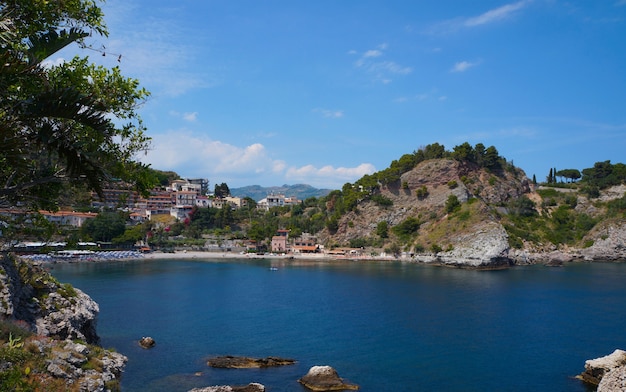 Taormina sicily, vue sur la plage