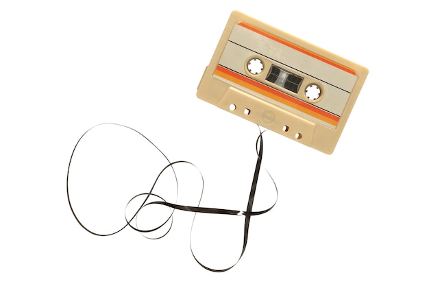 Tape de cassette isolée sur fond blanc