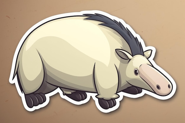 Un tapir de dessin animé avec un long nez et un long nez.