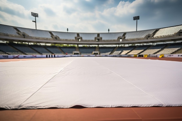 Des tapis d'arts martiaux vacants dans un stade