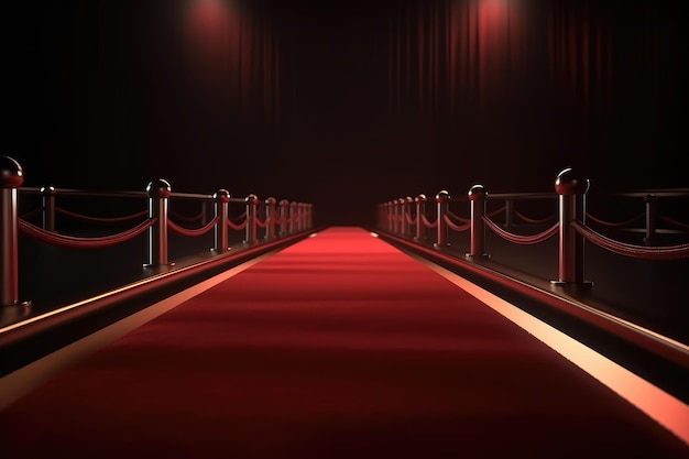 Tapis rouge et barrière d'or AI