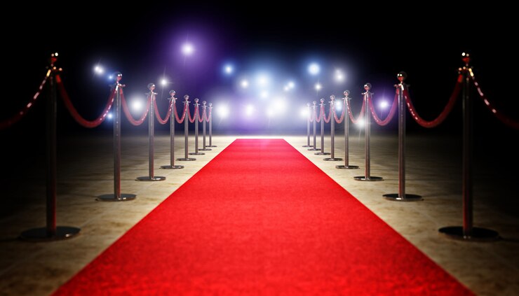 Photo tapis rouge et barrière