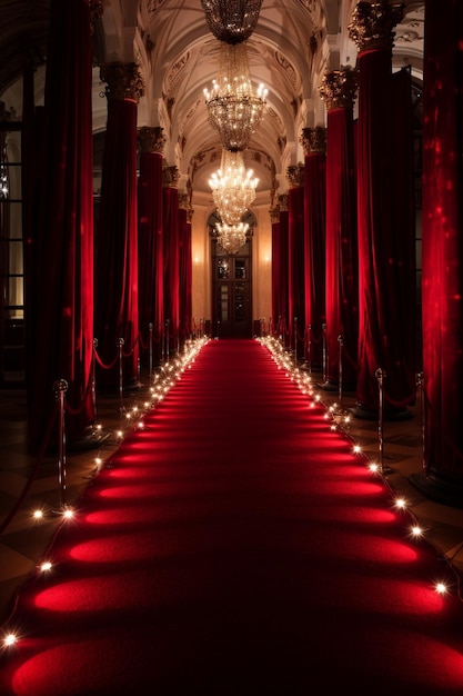 tapis rouge créatif avec des lumières