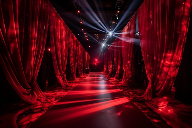 tapis rouge créatif avec des lumières