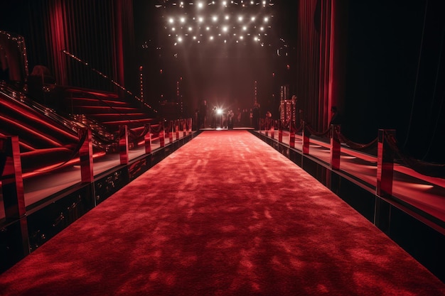 Tapis rouge avec projecteur Generate Ai