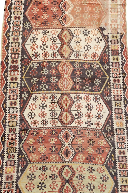 Tapis turc ancien tissé en laine