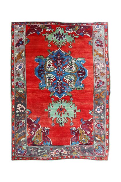 Tapis turc antique tissé à la main