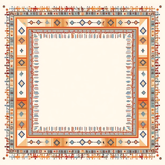 Tapis yéménite Sanaa, motif d'architecture traditionnelle, motifs géométriques en brocart, cadre artistique décoratif