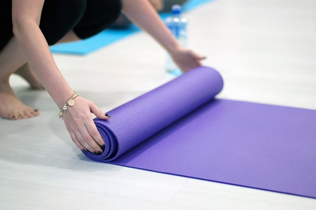 Tapis de yoga en classe