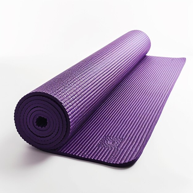 tapis de yoga violet sur fond blanc avec bordure noire ai générative