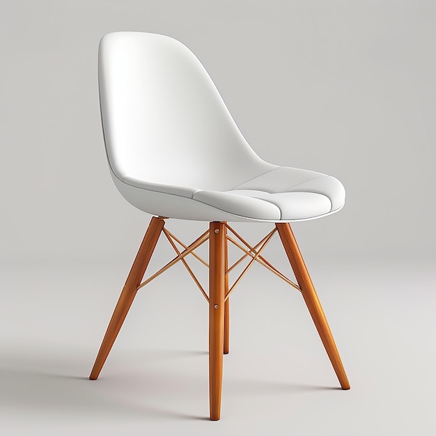 Tapisserie de chaise de luxe de couleur blanche sur fond blanc pour chambre moderne intérieure