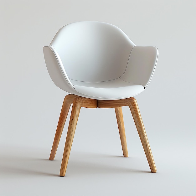 Tapisserie de chaise de luxe de couleur blanche sur fond blanc pour chambre moderne intérieure