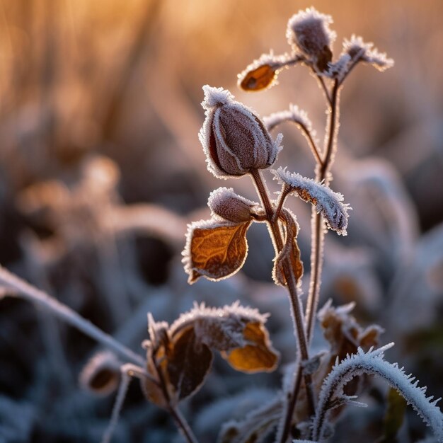 La tapisserie de la nature Une collection de gel d'hiver et d'herbes d'été