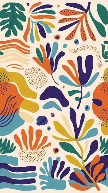 La tapisserie de la nature Un motif numérique de fleurs et de feuilles