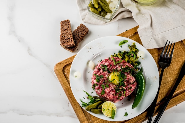 Tartare de steak de boeuf