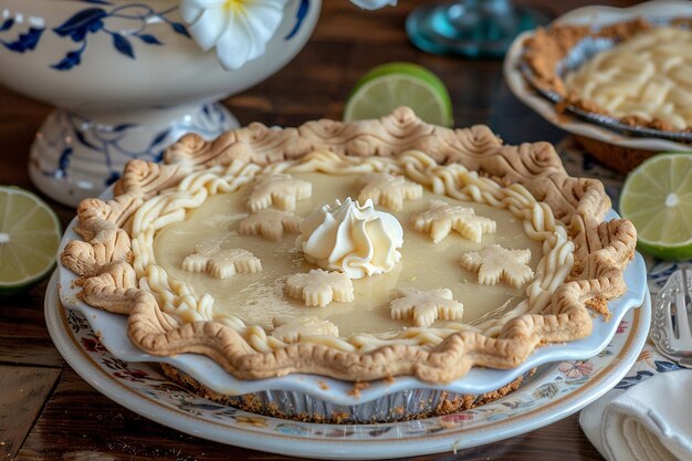 Une tarte au citron avec une croûte de craquelins Graham