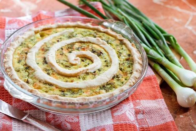 Tarte Au Fromage De Chèvre Et Aux Oignons Verts