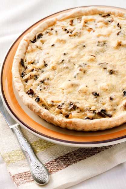 Tarte au poulet aux champignons et fromage