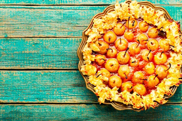 Tarte d'automne aux poires, espace pour le texte