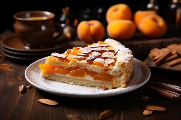 Une tarte aux abricots sur une table en bois 4K Photographie d'image d'abricot